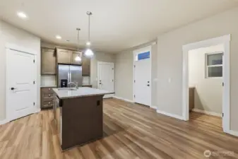 Powder room off the kitchen