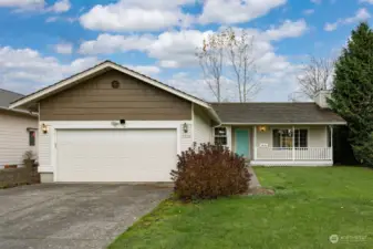 Another view of the front elevation of this single level home.