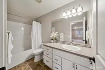 Main bath conveniently located upstairs...