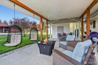Covered Patio and Entry into Large Storage area