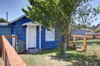 Unit B - 1 Bath studio cabin with new flooring, cabinets and appliances. Check out the fenced yard.