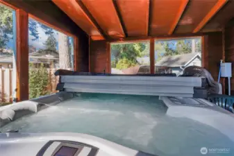 Completely covered newer Hot Tube and Spa