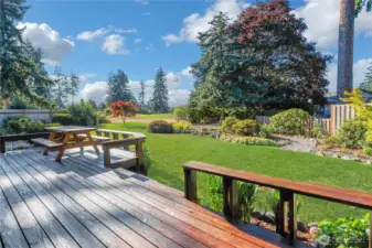 Larage Back Yard enjoy the Golfers and the GoldFish pond