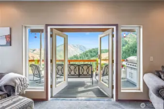 French doors off of living room.