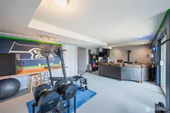 rec room in daylight basement