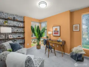 Office with Built Ins & Neighborhood Views
