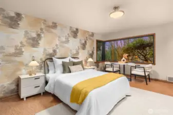 A 'sleep sanctuary' complete with designer wallpaper and soft cork flooring.