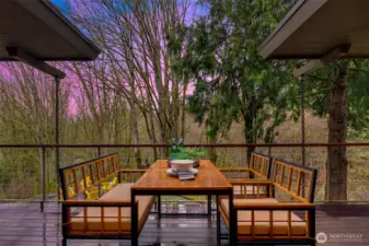 Deck off of the dining room.