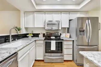 Updated stainless appliances.