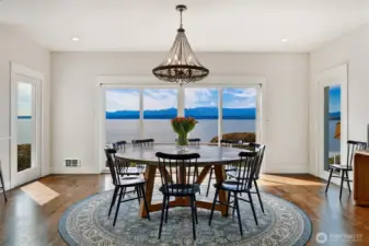 A magnificent dining area greets you upon entry.