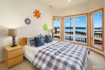 The most amazing guest room ever!  So close to the water's edge, you'll love to be lulled to sleep by the sound of waves lapping at the shore's edge.