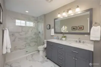 Remodeled primary bath.
