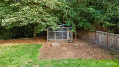 Shed for storage currently used as chicken coop.