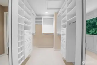Lighted California closet in Primary bedroom