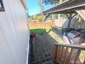 Back steps to gazebo patio