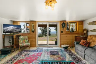 Basement suite living area with tons of light and great views.