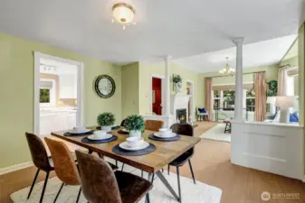 Dining and living rooms.