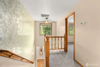 Newly installed carpet upstairs and in the bedrooms