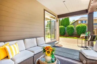 Year-round entertaining under your spacious covered patio with gas hook up