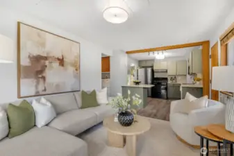Living area off of the kitchen.