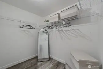 Spacious walk-in closet
