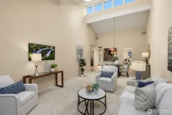Another view of the spacious open area, highlighting the clerestory windows.