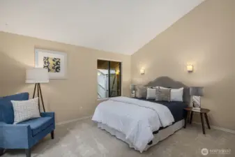The spacious primary suite.