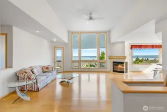 Entry to great room with amazing view private dec to the left.