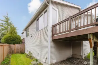 Backyard lawn care included in HOA dues.