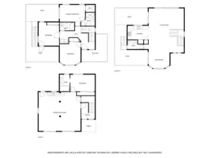 Floor plan of main, 2nd and 3rd floor.