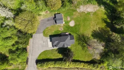 View of homes and yard
