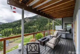 Deck off of living and dining area
