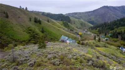 House, Valley and Spring Flowers