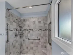 Step-in shower.