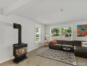 Cozy gas fireplace