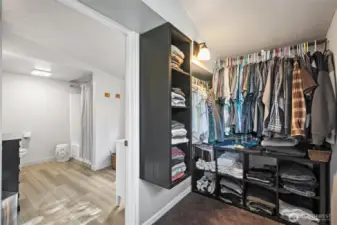 Closet off primary bathroom