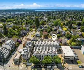 Aerial view facing West.