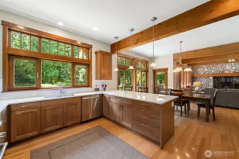 The kitchen was completely renovated top to bottom.  Custom cabinetry, quartz counter tops and new appliances.