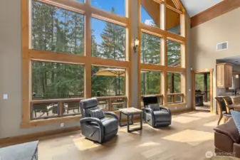 Great room with new windows.