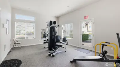 Well-equipped fitness center available to all residents.