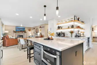 The open kitchen connects to the eating area & family room, ensuring plenty of room for meals & entertaining.