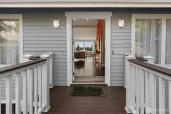 Updated railing system with underlit caps and composite decking welcome you into this home where you are met with incredible western views.
