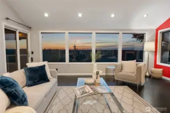 Oversized picture windows frame the breathtaking views.