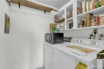 The utility room is located next to the kitchen.