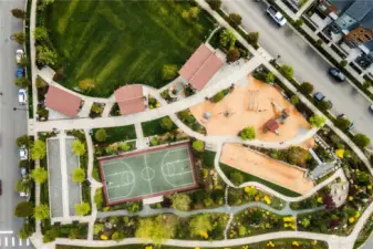 Sport courts and walking trails