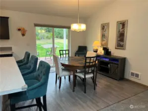 Back in the dining room, heading out to the large back deck.