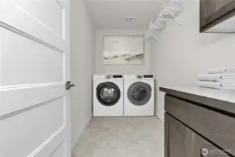 virtually staged laundry room