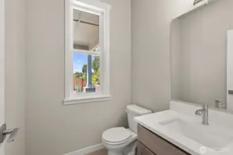 half bath on main level.