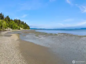You own your own tidelands with miles of sandy beach.