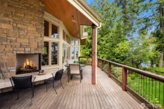 Perhaps after you slip into the hot tub, you can sit with a glass of wine at the fireplace, just outside the primary suite.